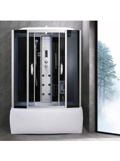   Emilia 85x150 cm hidromasszázs kádkabin elektronikával Black