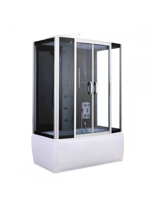 Emilia 85x150 cm hidromasszázs kádkabin elektronikával Black
