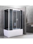 Emilia 85x150 cm hidromasszázs kádkabin elektronikával Black