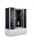 Emilia 85x170 cm hidromasszázs kádkabin elektronikával Black