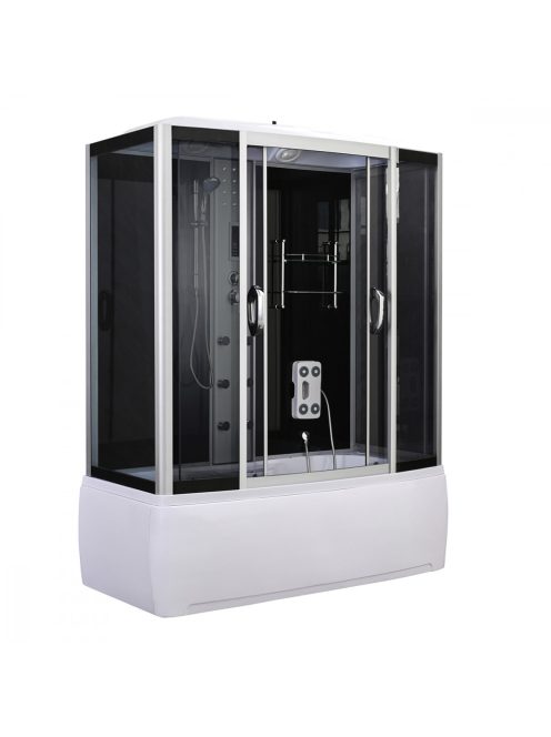 Emilia 85x170 cm hidromasszázs kádkabin elektronikával Black