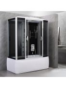 Emilia 85x170 cm hidromasszázs kádkabin elektronikával Black