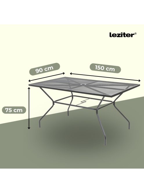 Melfi fém mesh kerti asztal 150x90x75 cm