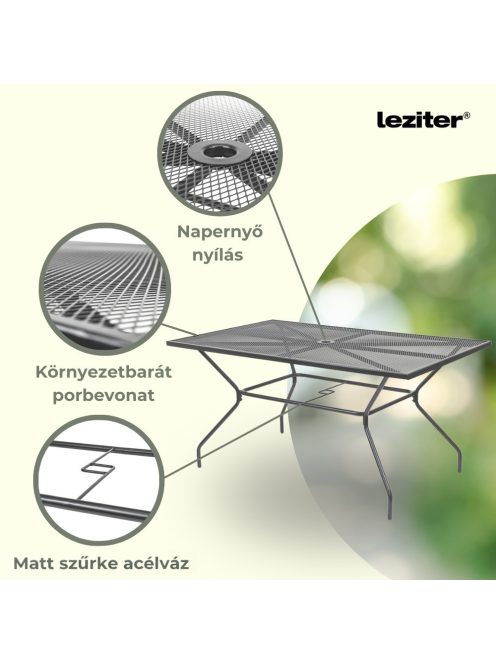 Melfi fém mesh kerti asztal 150x90x75 cm