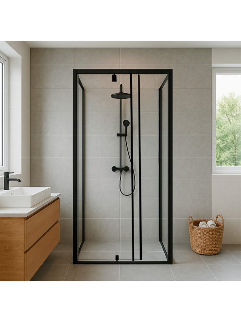 Flexi 80x80 cm falsíkra szerelhető szögletes zuhanykabin zuhanytálca nélkül