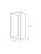 Flexi 80x80 cm falsíkra szerelhető szögletes zuhanykabin zuhanytálca nélkül