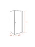Flexi 80x80 cm sarokba szerelhető szögletes zuhanykabin zuhanytálca nélkül
