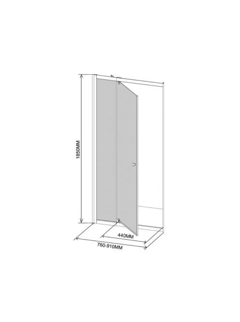 Flexi állítható zuhanyajtó 76-91x185 cm