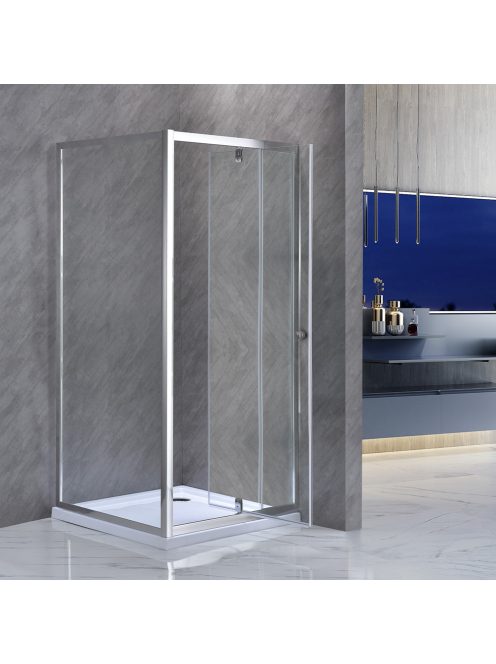 Flexi 80x80 cm sarokba szerelhető szögletes zuhanykabin zuhanytálca nélkül