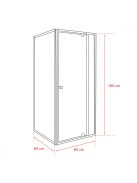 Flexi 80x80 cm sarokba szerelhető szögletes zuhanykabin zuhanytálca nélkül