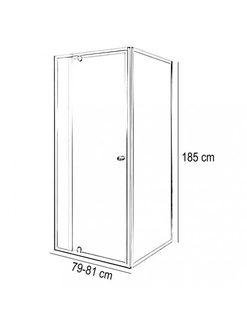 Flexi 80x90 cm sarokba szerelhető aszimmetrikus zuhanykabin zuhanytálca nélkül