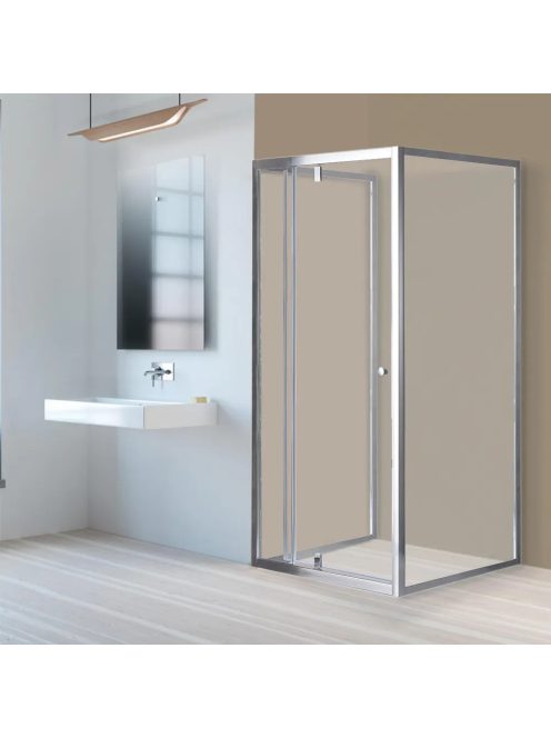 Flexi 80x90 cm falsíkra szerelhető aszimmetrikus zuhanykabin zuhanytálca nélkül