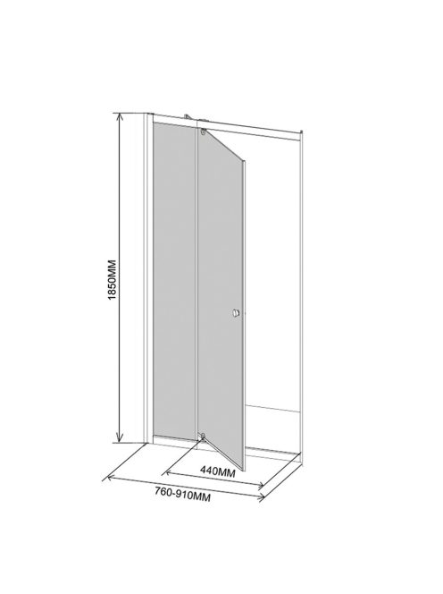Flexi állítható zuhanyajtó 76-91x185 cm
