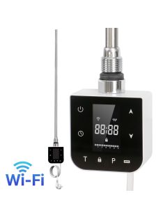   Wifi-s fűtőpatron törölközőszárító radiátorhoz digitális hőfokszabályozóval 800W fehér