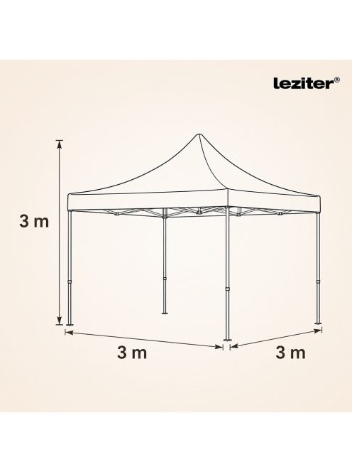 Összecsukható kerti pavilon 3x3 m