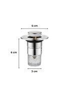 Lefolyódugó szűrővel rozsdamentes acél 60 mm