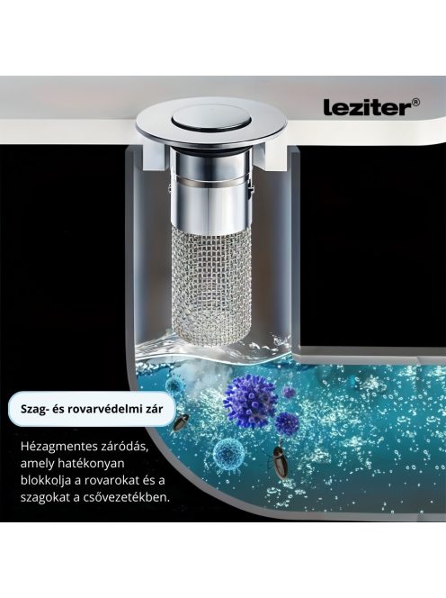 Lefolyódugó szűrővel rozsdamentes acél 60 mm