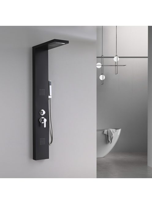 Malaga Black hidromasszázs zuhanypanel