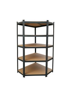 Nagy teherbírású sarokpolc 180x70x40-40 cm 175 kg fekete