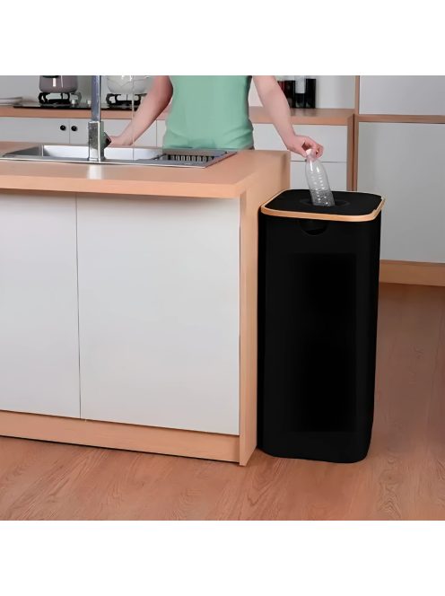Szelektív palackgyűjtő 100l fekete