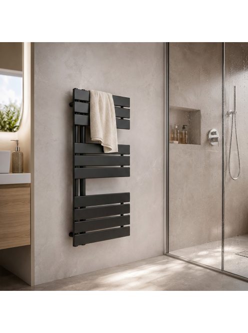 Solaro Design törölközőszárító radiátor 1000x500 mm fekete