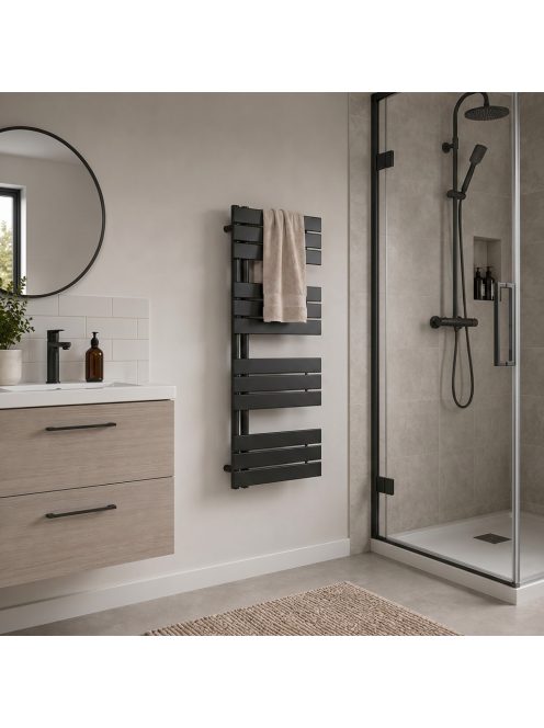 Solaro Design törölközőszárító radiátor 1200x500 mm fekete