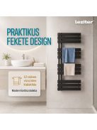 Solaro Design törölközőszárító radiátor 1200x500 mm fekete
