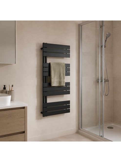 Solaro Design törölközőszárító radiátor 1200x600 mm fekete
