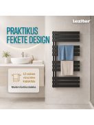 Solaro Design törölközőszárító radiátor 1200x600 mm fekete