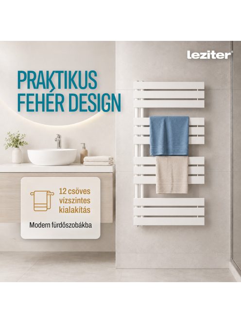 Solaro Design törölközőszárító radiátor 1200x600 mm fehér