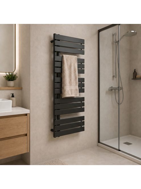 Solaro Design törölközőszárító radiátor 1400x500 mm fekete