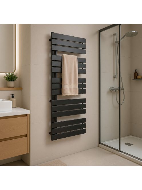 Solaro Design törölközőszárító radiátor 1400x600 mm fekete