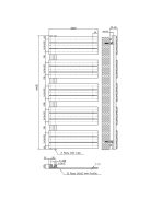 Solaro Design törölközőszárító radiátor 1400x600 mm fekete