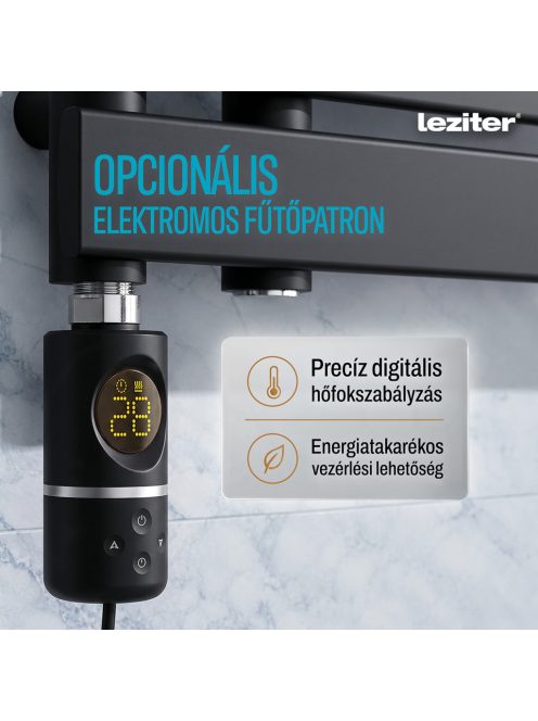 Solaro Design törölközőszárító radiátor 1400x600 mm fekete