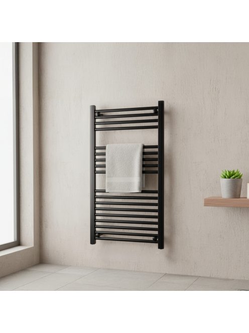Egyenes törölközőszárító radiátor 1000x500 mm fekete