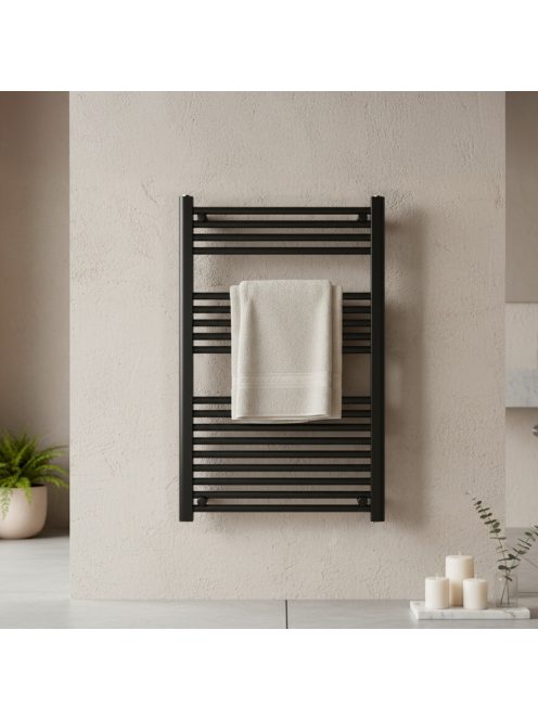 Egyenes törölközőszárító radiátor 1000x600 mm fekete