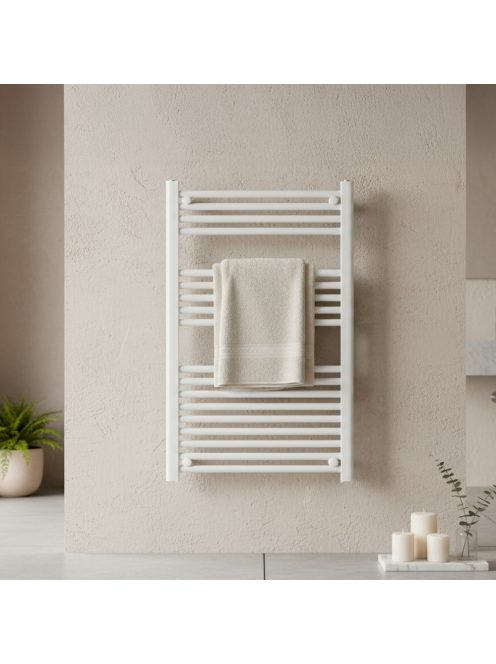 Egyenes törölközőszárító radiátor 1000x600 mm fehér