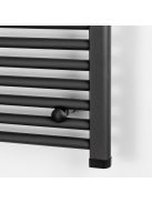 Egyenes törölközőszárító radiátor 1200x500 mm fekete
