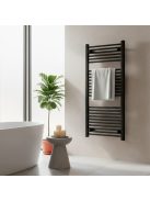 Egyenes törölközőszárító radiátor 1200x600 mm fekete
