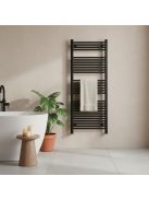 Egyenes törölközőszárító radiátor 1400x600 mm fekete
