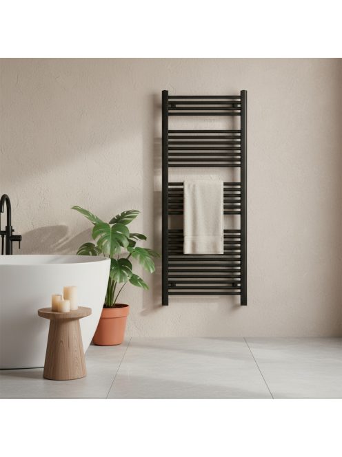 Egyenes törölközőszárító radiátor 1400x600 mm fekete
