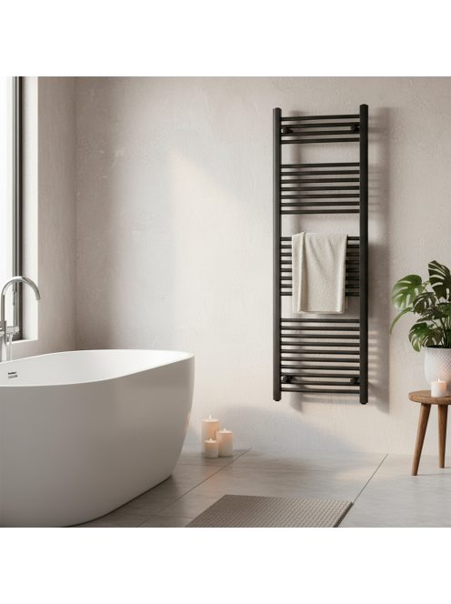 Egyenes törölközőszárító radiátor 1600x600 mm fekete