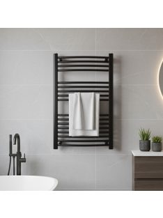 Íves törölközőszárító radiátor 1000x600 mm fekete
