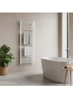 Íves törölközőszárító radiátor 1200x500 mm fehér