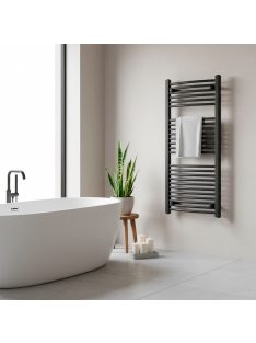 Íves törölközőszárító radiátor 1200x600 mm fekete