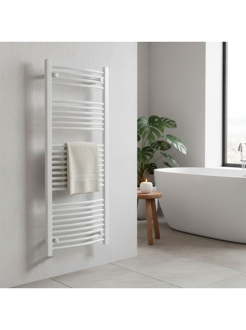 Íves törölközőszárító radiátor 1400x600 mm fehér