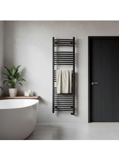 Íves törölközőszárító radiátor 1600x500 mm fekete