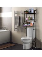 Fürdőszobai polc wc fölé, többszintes, fekete