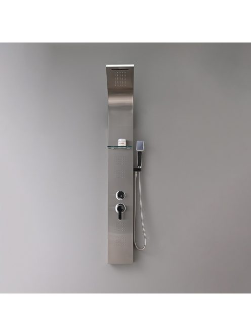 Alegro Silver hidromasszázs zuhanypanel, rozsdamentes acél