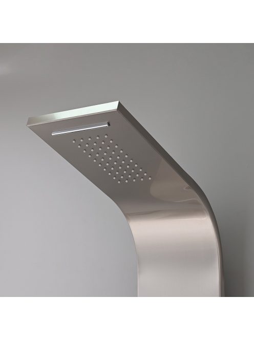 Alegro Silver hidromasszázs zuhanypanel, rozsdamentes acél
